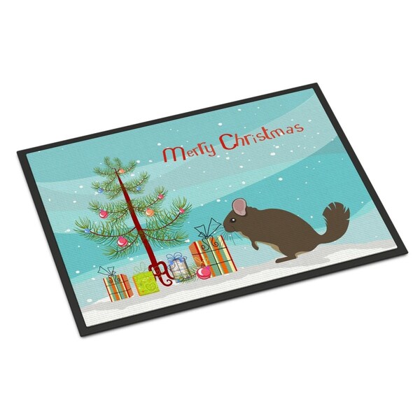 Carolines Treasures Chinchilla Christmas Indoor or Outdoor Mat, 24 x 36 in. BB9242JMAT - main